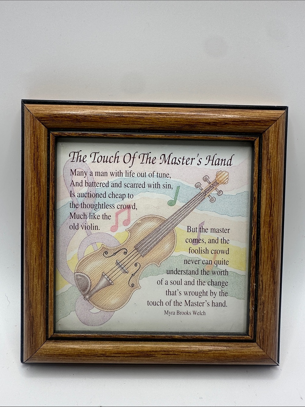 The Touch of the Master's Hand Framed Art - Brown Frame